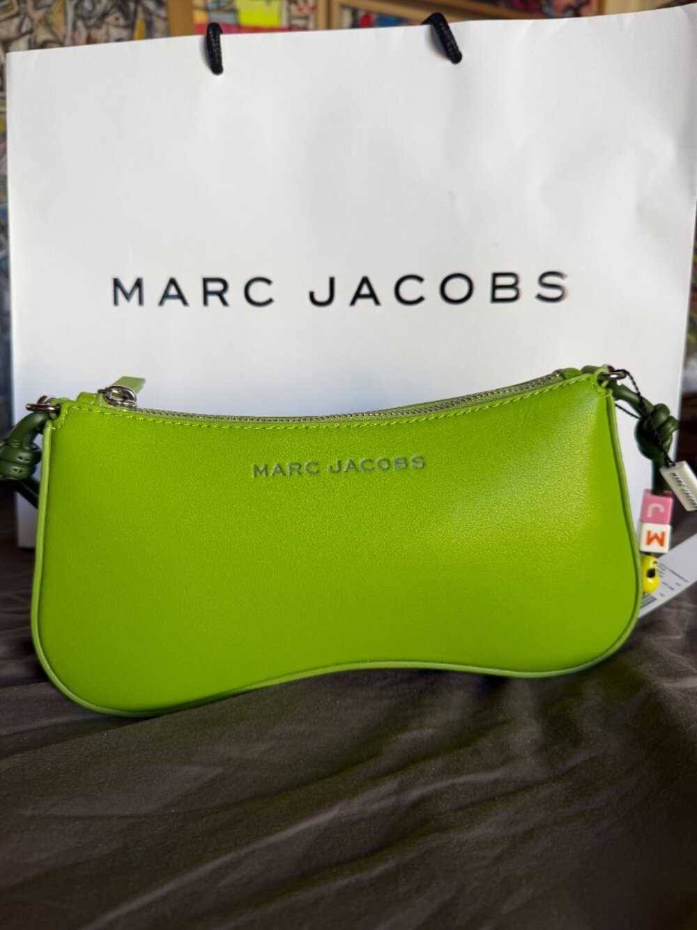 NWT Authentic Marc Jacobs Leather Lucky Charm Green Bag - Picture 5 of 16